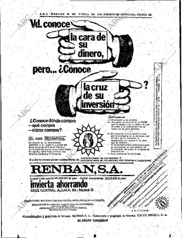 ABC SEVILLA 30-04-1974 página 100