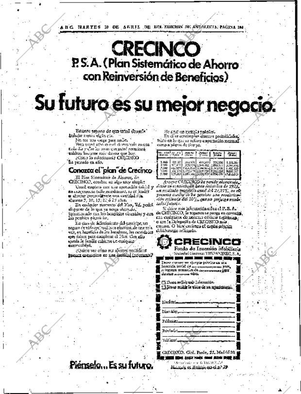 ABC SEVILLA 30-04-1974 página 104