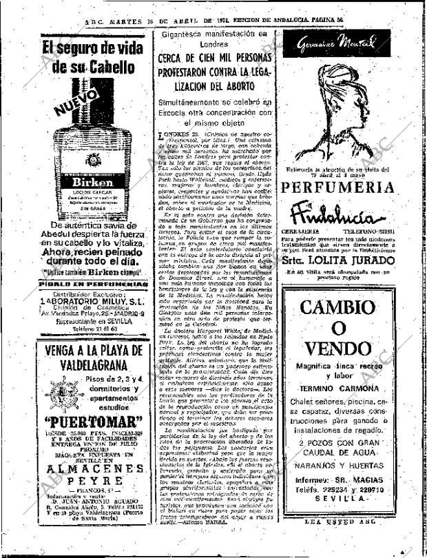ABC SEVILLA 30-04-1974 página 36