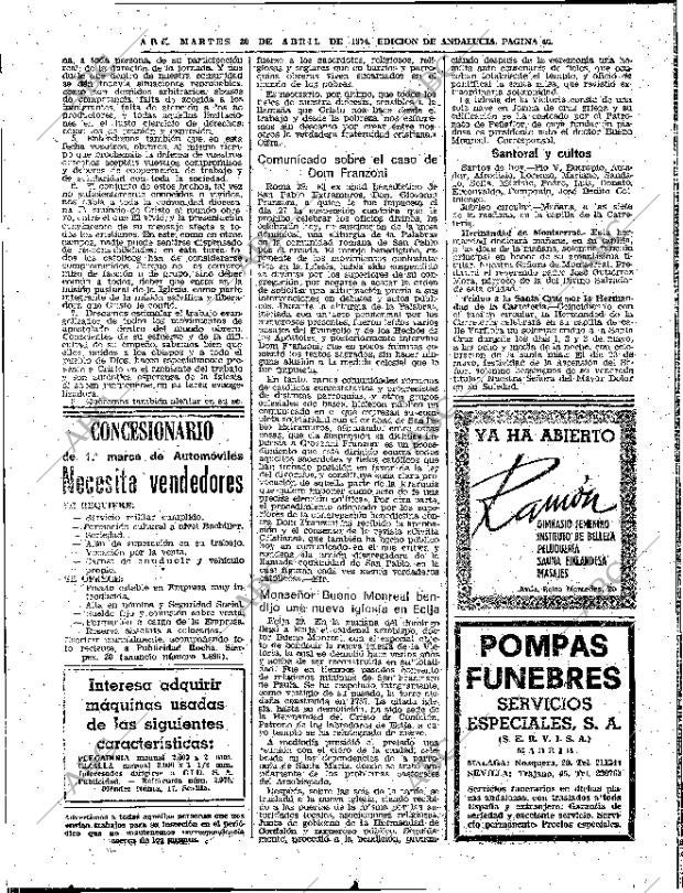 ABC SEVILLA 30-04-1974 página 46