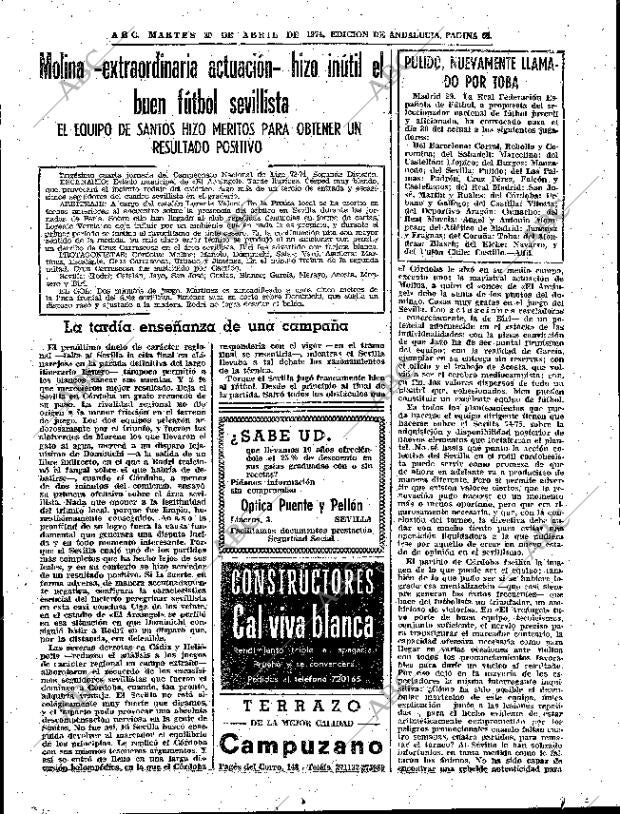 ABC SEVILLA 30-04-1974 página 63