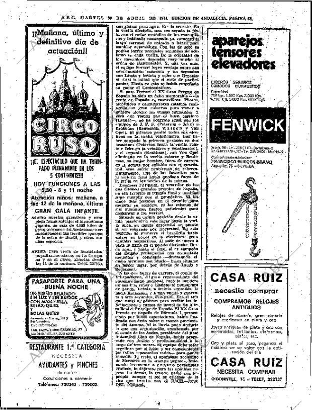 ABC SEVILLA 30-04-1974 página 68