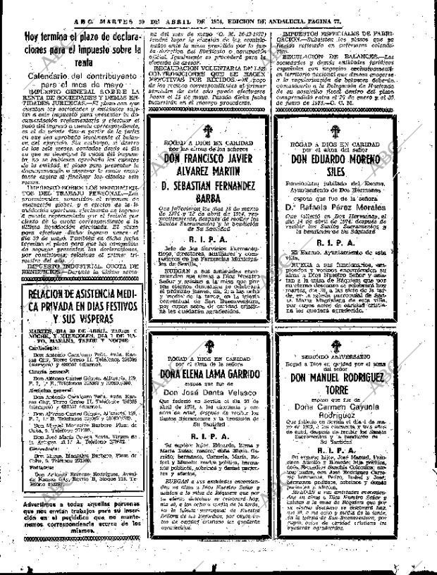 ABC SEVILLA 30-04-1974 página 77