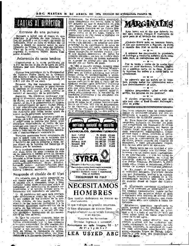 ABC SEVILLA 30-04-1974 página 79