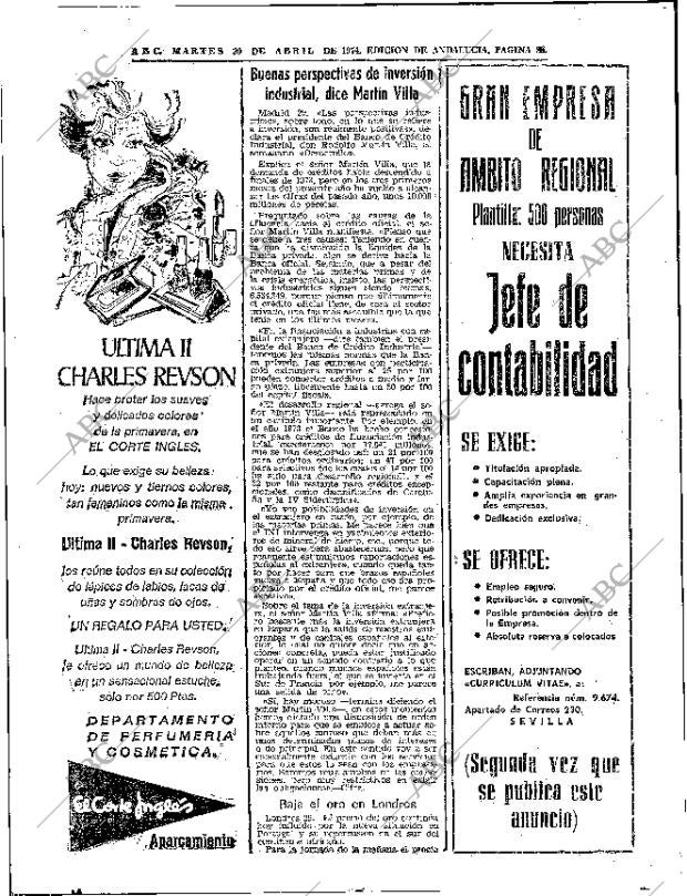 ABC SEVILLA 30-04-1974 página 88