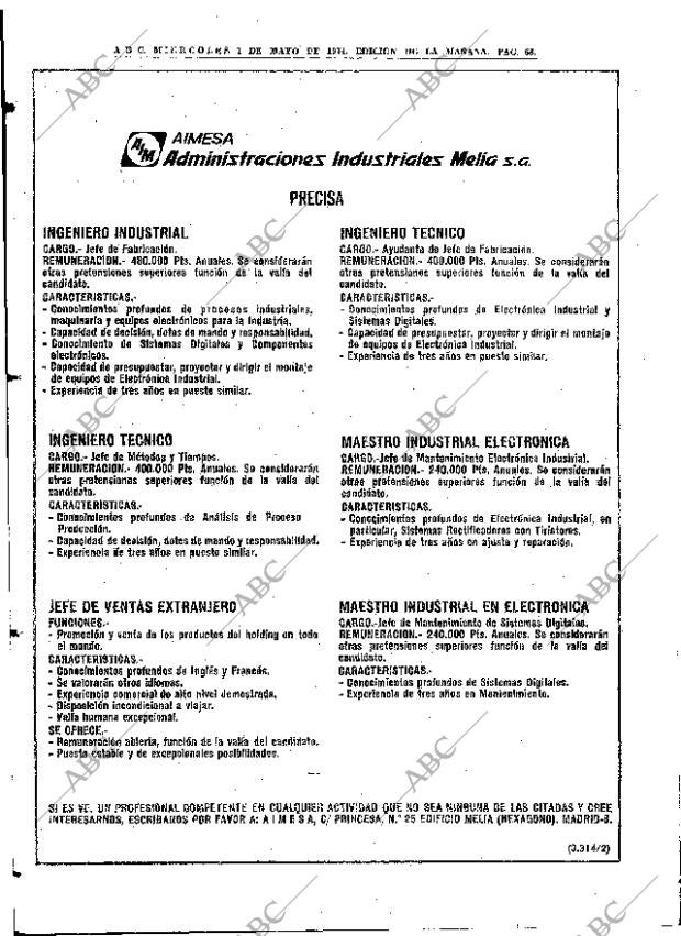 ABC MADRID 01-05-1974 página 64