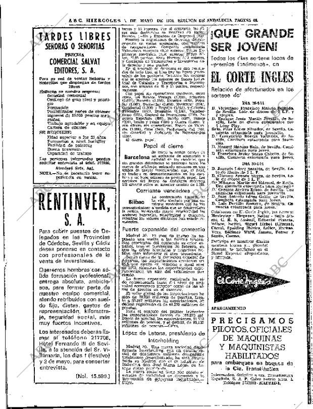 ABC SEVILLA 01-05-1974 página 46