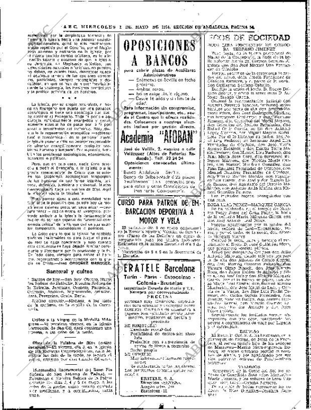 ABC SEVILLA 01-05-1974 página 54