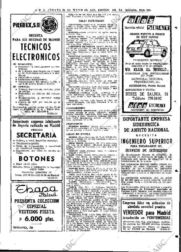 ABC MADRID 16-05-1974 página 105