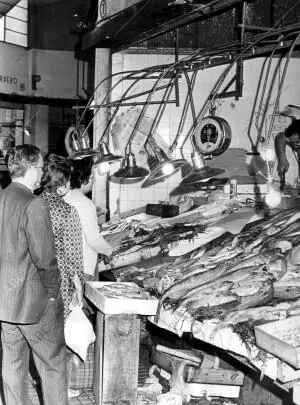 Pescadería de un mercado de Madrid