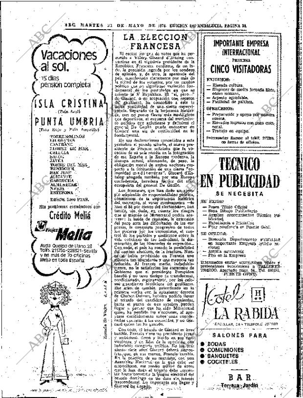 ABC SEVILLA 21-05-1974 página 34