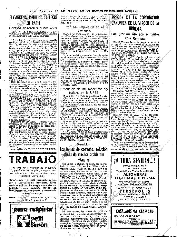 ABC SEVILLA 21-05-1974 página 47