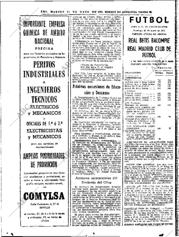 ABC SEVILLA 21-05-1974 página 98