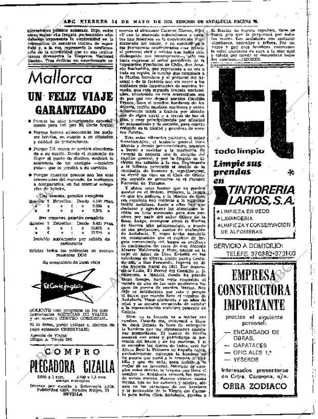 ABC SEVILLA 24-05-1974 página 70