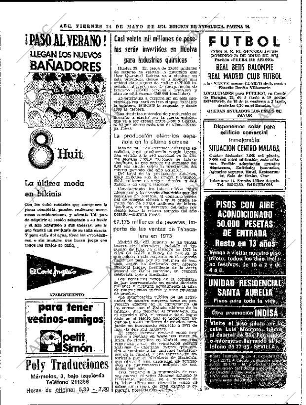 ABC SEVILLA 24-05-1974 página 74