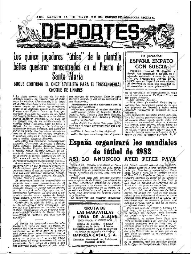 ABC SEVILLA 25-05-1974 página 61