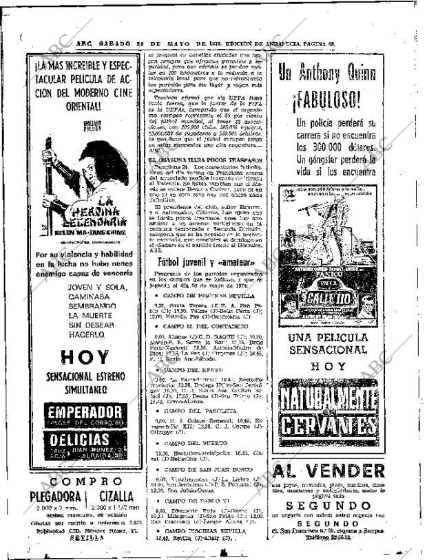 ABC SEVILLA 25-05-1974 página 62