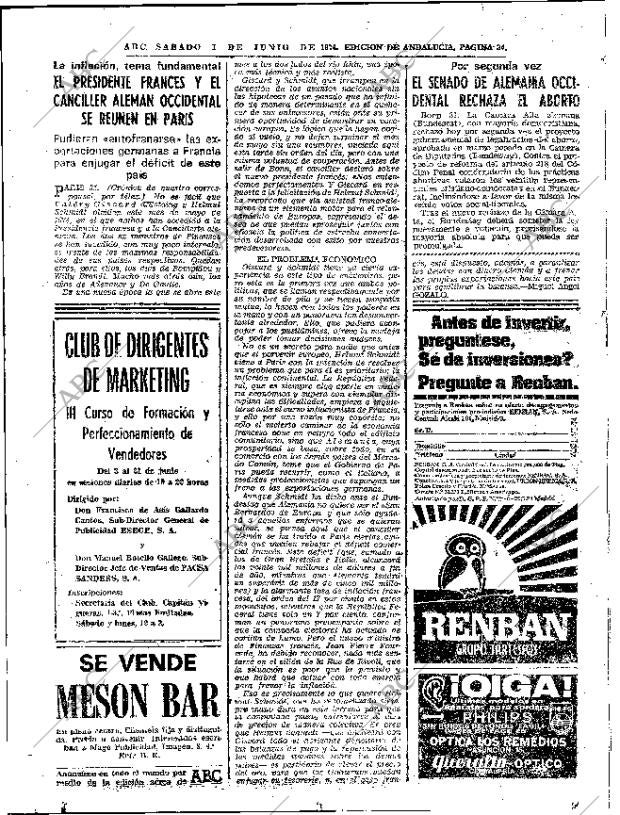 ABC SEVILLA 01-06-1974 página 34