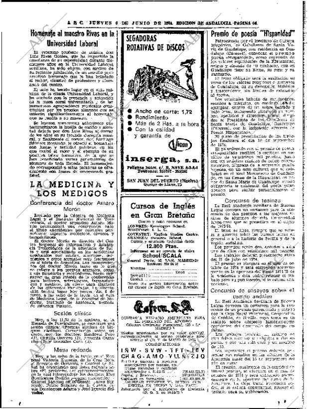 ABC SEVILLA 06-06-1974 página 54