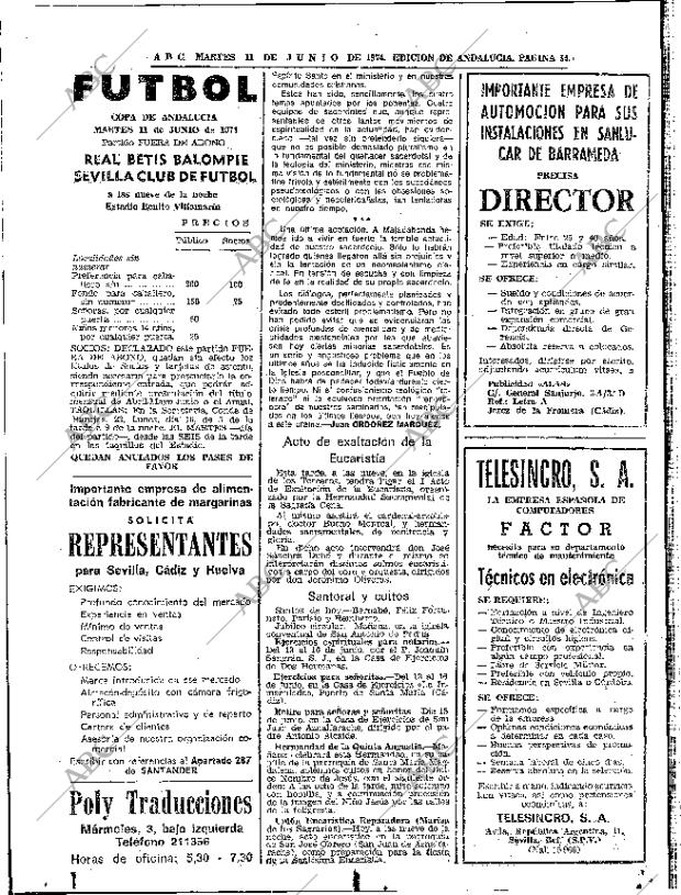 ABC SEVILLA 11-06-1974 página 54