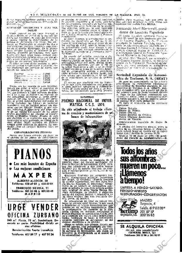 ABC MADRID 26-06-1974 página 74