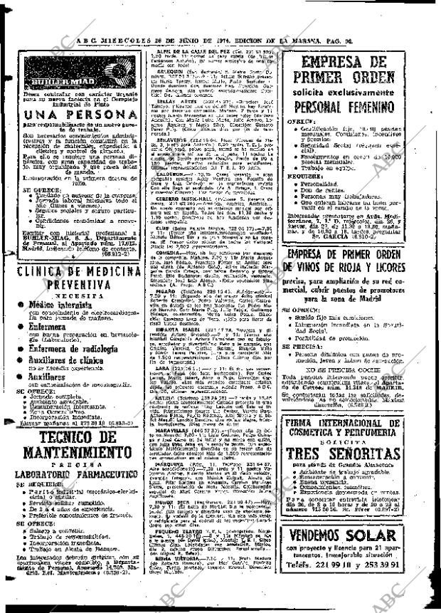 ABC MADRID 26-06-1974 página 94