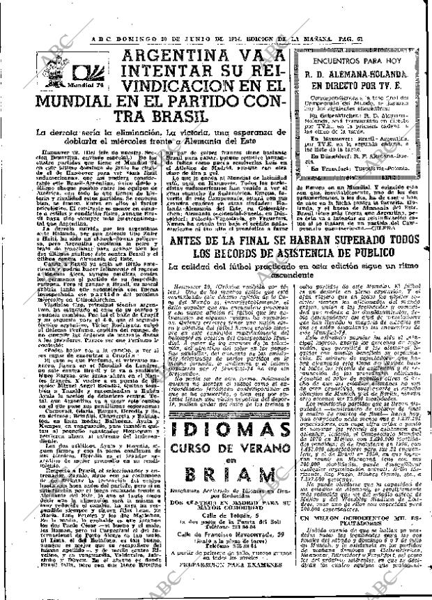 ABC MADRID 30-06-1974 página 61