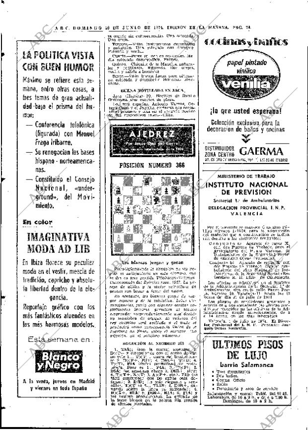 ABC MADRID 30-06-1974 página 74