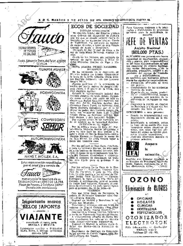 ABC SEVILLA 02-07-1974 página 64