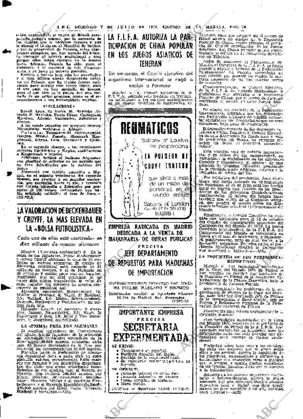 ABC MADRID 07-07-1974 página 70