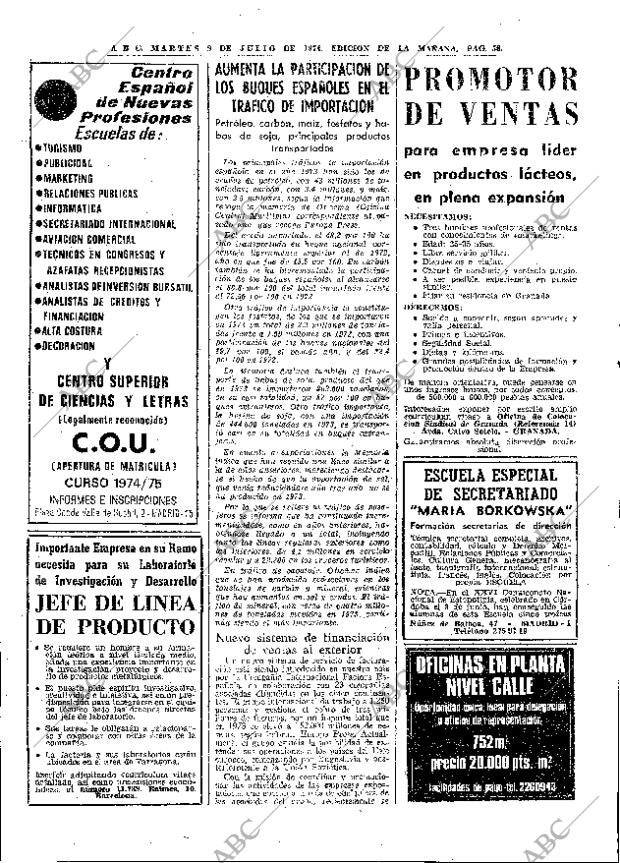 ABC MADRID 09-07-1974 página 58