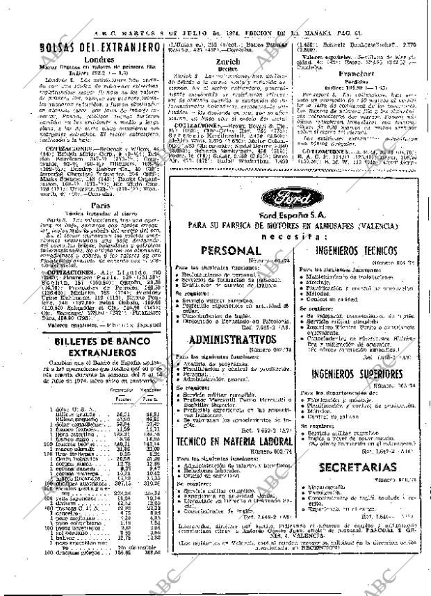ABC MADRID 09-07-1974 página 61