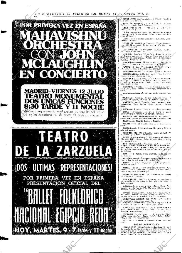 ABC MADRID 09-07-1974 página 92