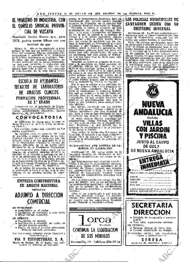 ABC MADRID 11-07-1974 página 37