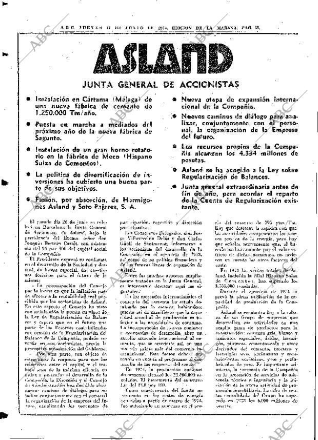ABC MADRID 11-07-1974 página 64
