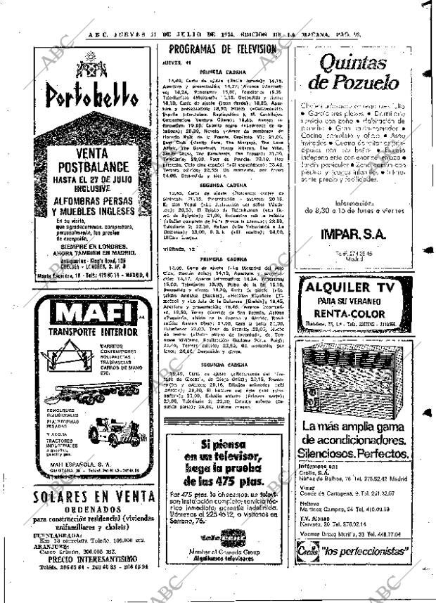 ABC MADRID 11-07-1974 página 89