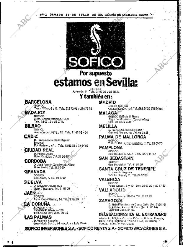 ABC SEVILLA 13-07-1974 página 56