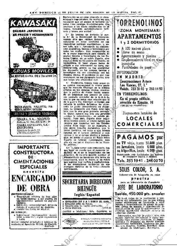 ABC MADRID 14-07-1974 página 18