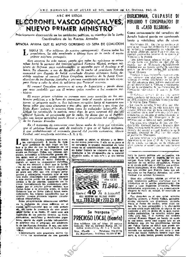 ABC MADRID 14-07-1974 página 19