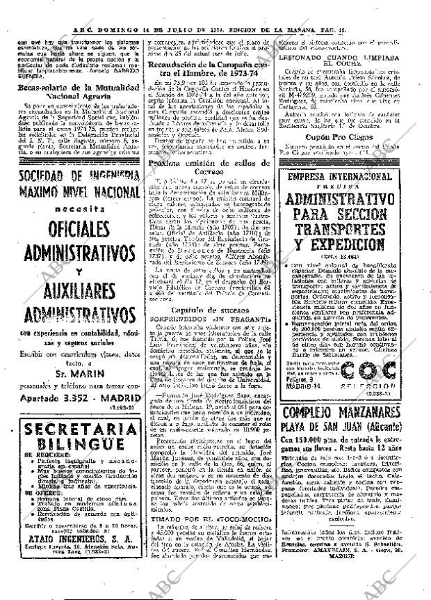 ABC MADRID 14-07-1974 página 46
