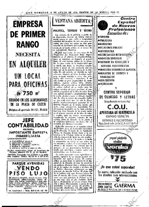ABC MADRID 14-07-1974 página 52
