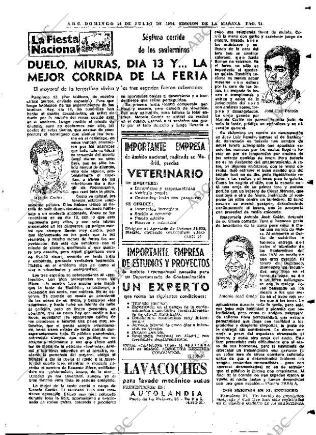 ABC MADRID 14-07-1974 página 71