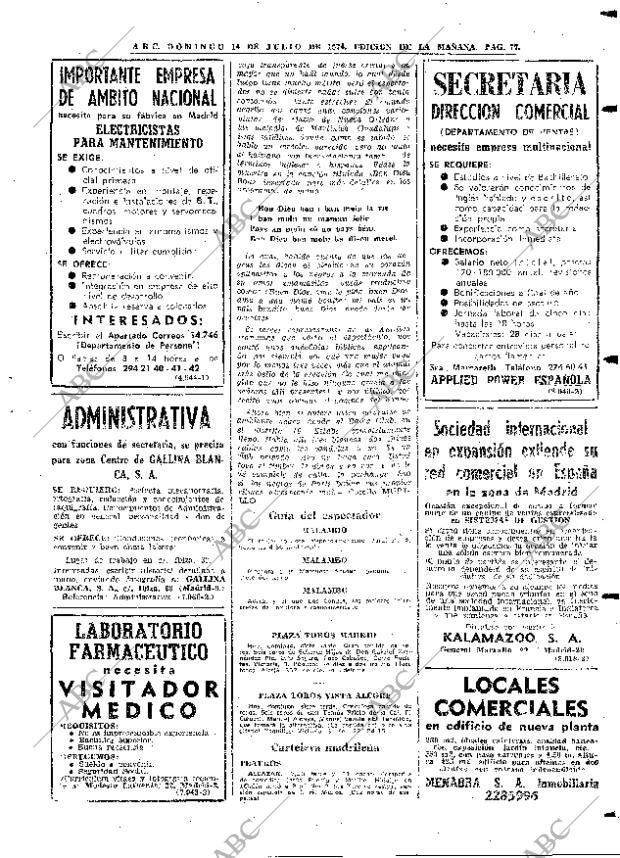 ABC MADRID 14-07-1974 página 77