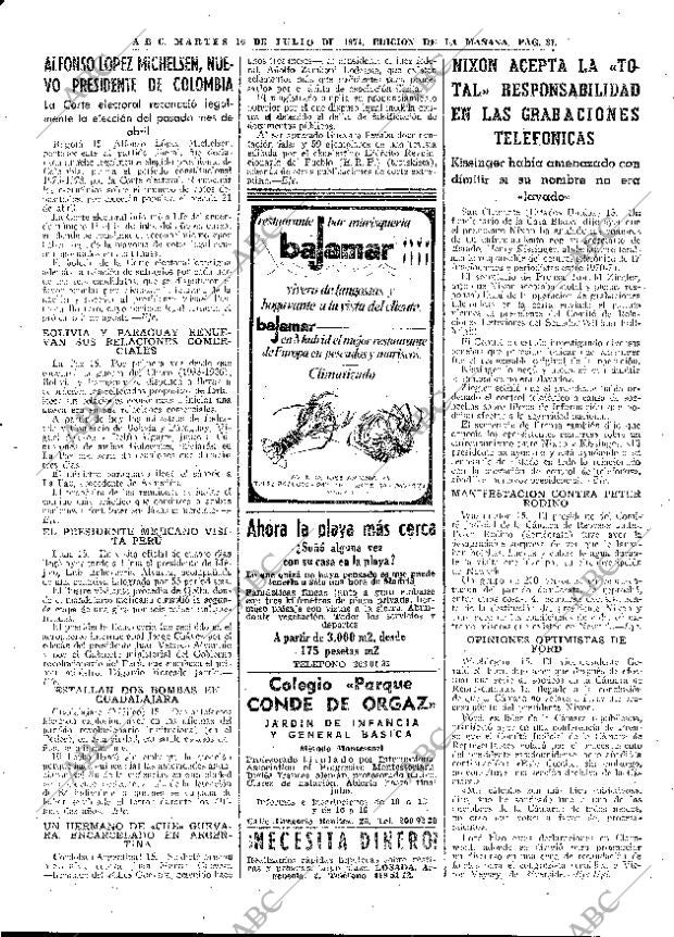 ABC MADRID 16-07-1974 página 31