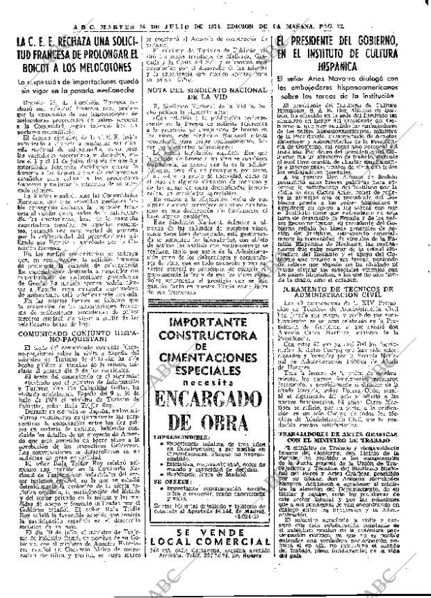 ABC MADRID 16-07-1974 página 32