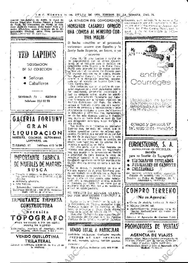 ABC MADRID 16-07-1974 página 34
