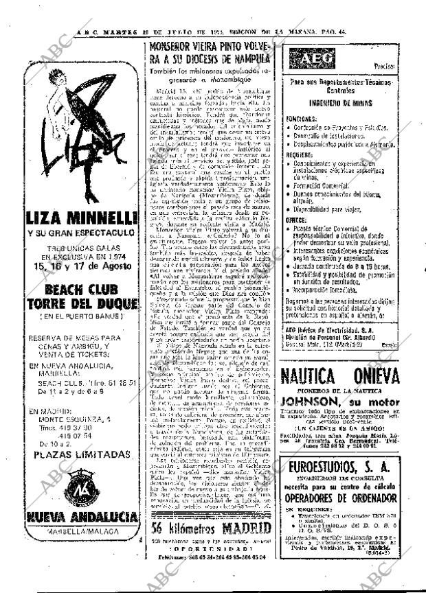 ABC MADRID 16-07-1974 página 44