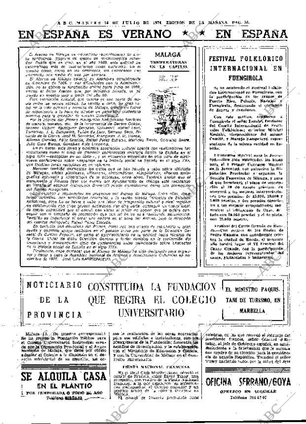 ABC MADRID 16-07-1974 página 50