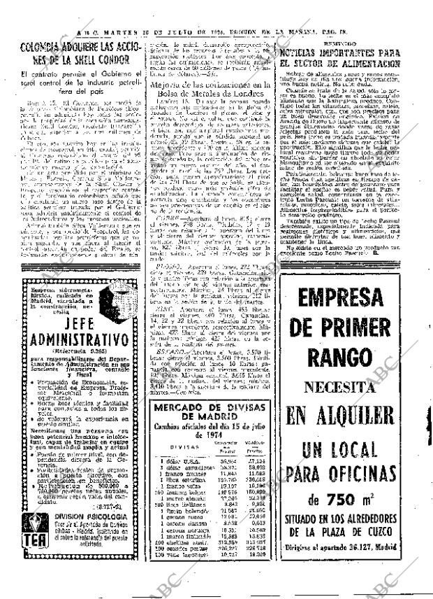 ABC MADRID 16-07-1974 página 68