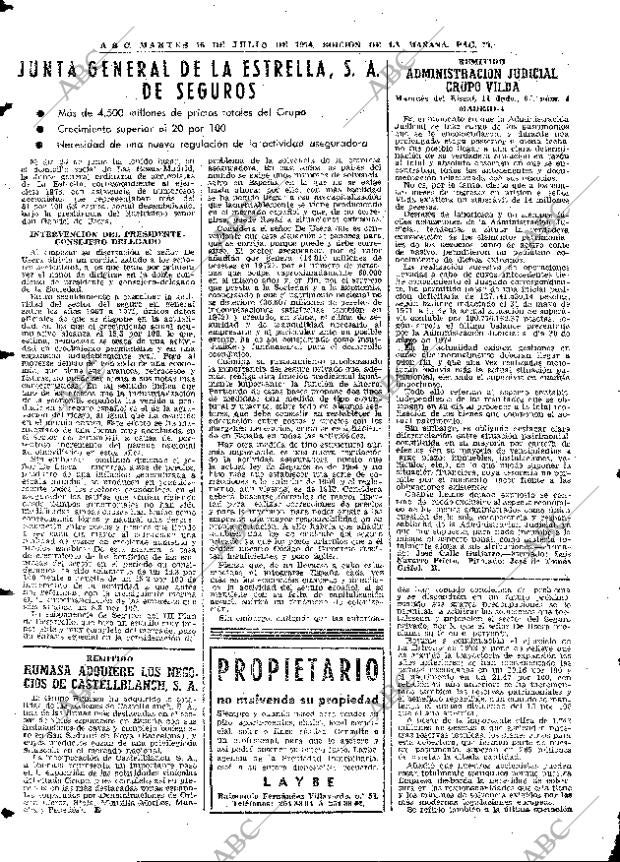 ABC MADRID 16-07-1974 página 70